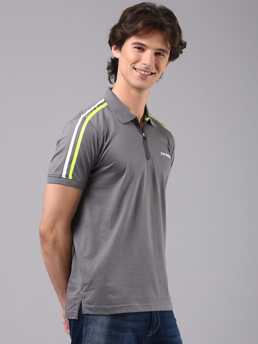 TVS Originals Racing 100% Cotton Mercerised Polo T-Shirt | 180 GSM | Sleek Zipper Placket | Soft Sheen Finish | Lightweight & Durable | Regular Fit | Heat-Sealed Neck | Premium Everyday Wear
